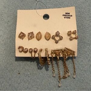 Free people Semi Precious stone  6 piece earring  set